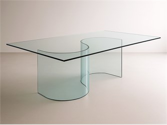 Base en verre courbé pour table en verre Siddartha