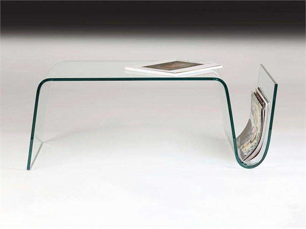 Coffee table in curved glass Virgola