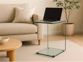 Tavolino in vetro curvato Calamita