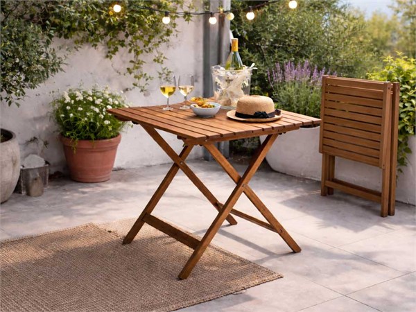 Tavolo pieghevole legno Zeus -80x80 H 74 cm