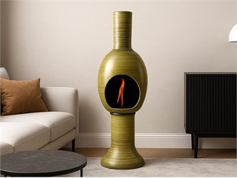 Uovo Kaminofen aus Majolika