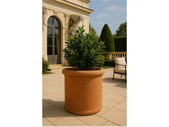 Vaso cilindro trequanda liscio in terracotta