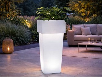 Beleuchtete Vase quadratische hohe Nova  -  H70 - H85 - H100 cm