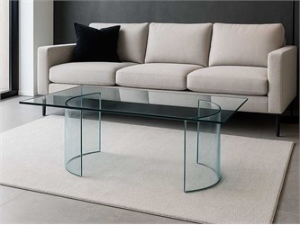 Table basse en verre courbé Ying Yang