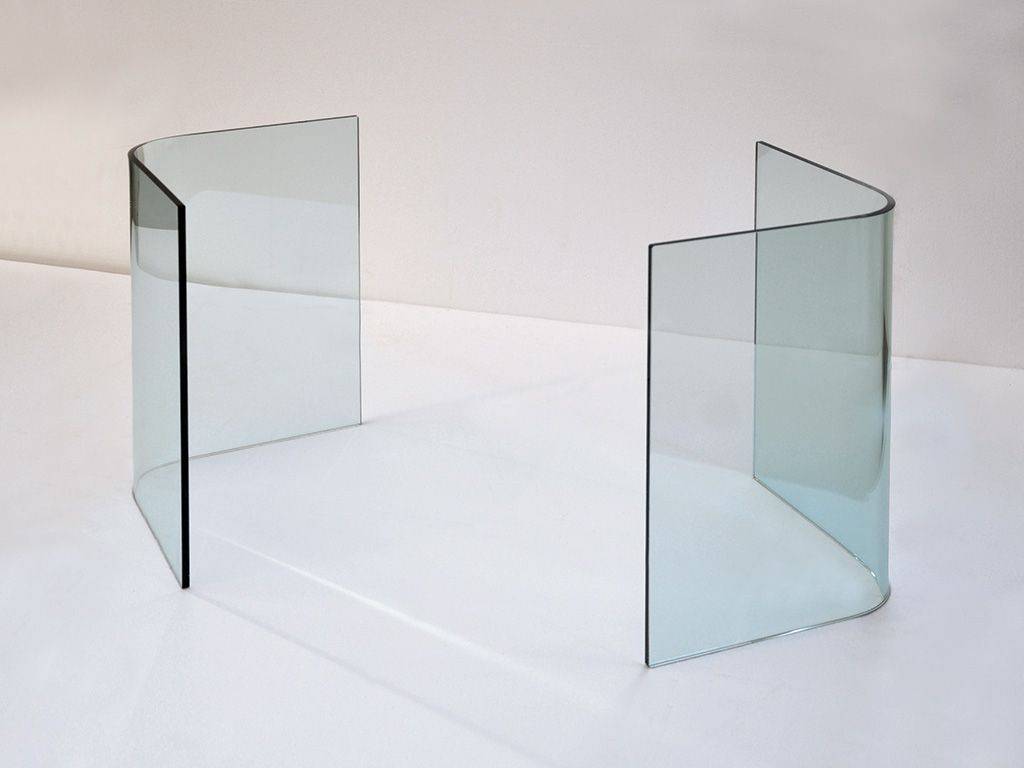 Basi in vetro curvato per tavolo in vetro Libro