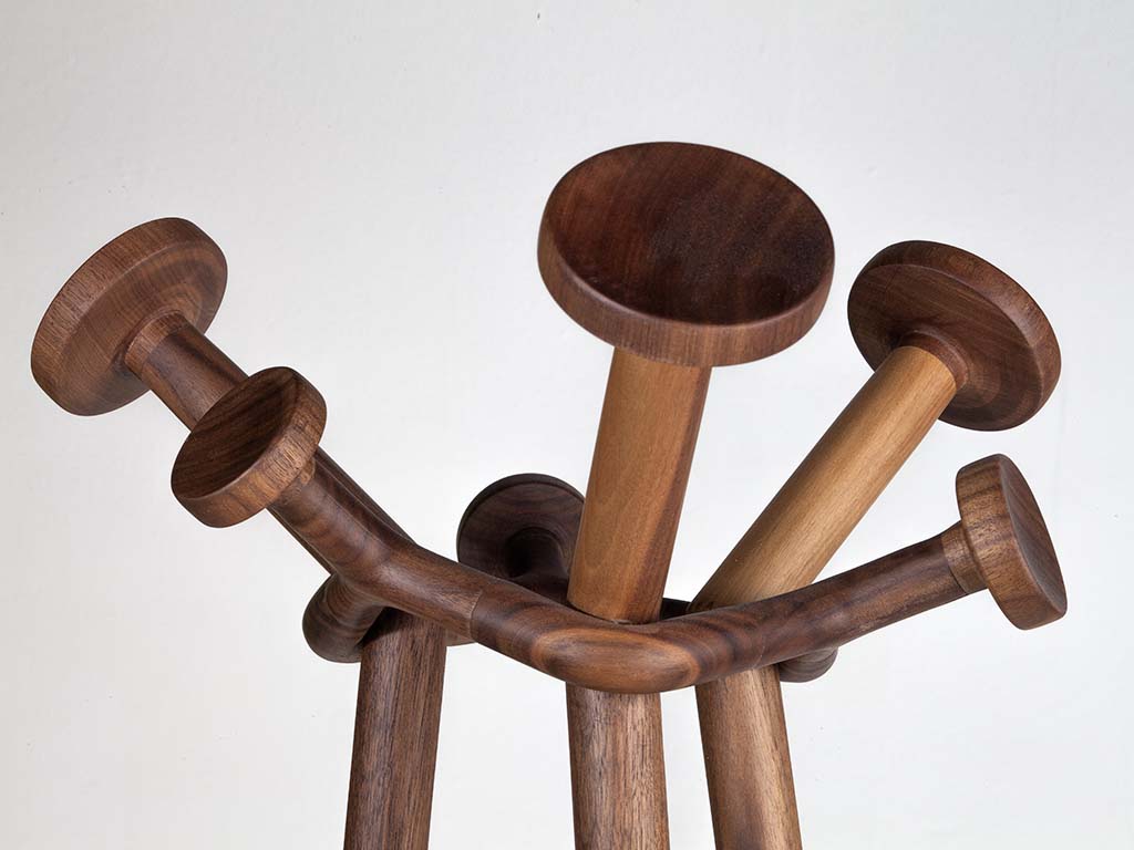 Attaccapanni in legno di hevea 90 cm - Appendiabiti decorativo da