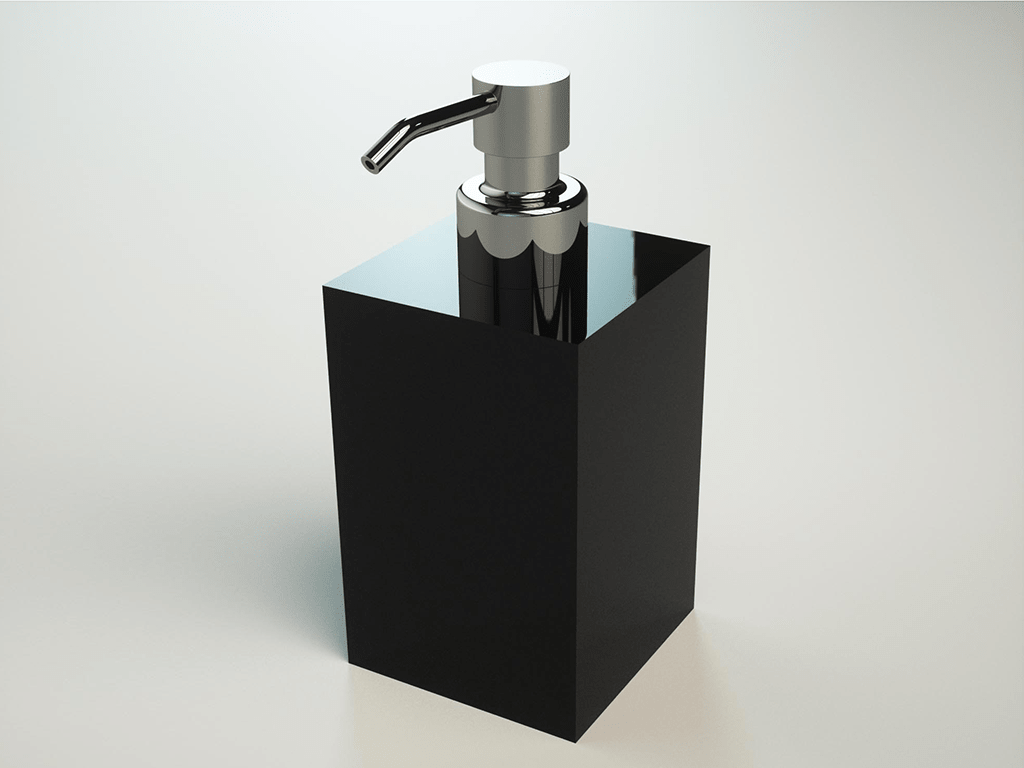 Dispenser Sapone Manuale Da 300ml - Ricaricabile, In Acciaio Inox E Pietra Artificiale - Bianco - Foto 4